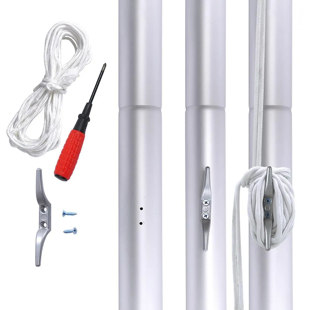 Yescom 25ft Sectional Flag Pole with Light