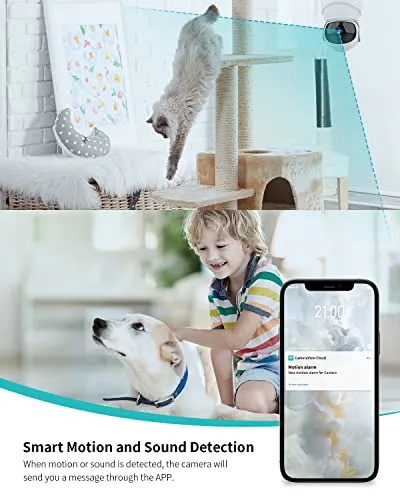 ZXVision™ Baby/Pet Indoor Smart Home Security Camera | Night, 1080HD, 2-Way Audio, Motion, Alexa, App